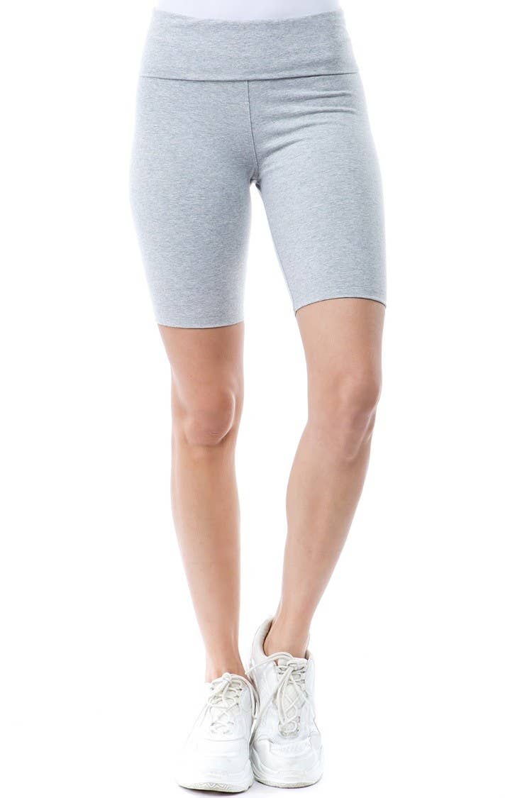 Foldover Waist Biker Shorts-Wholesale 1Pcs Prepack