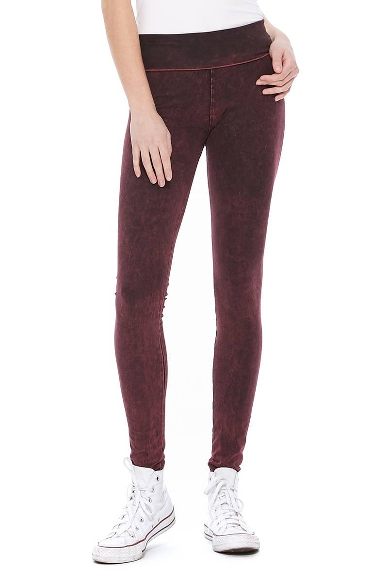 Mineral Foldover Waistband Full Leggings-Wholesale 7Pcs Prepack