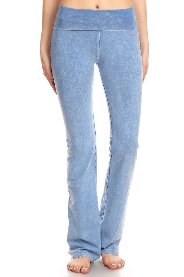 Mineral Foldover Waist Bootcut Yoga Pants-Wholesale 7Pcs Prepack