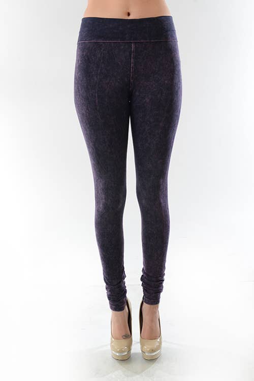 Mineral Foldover Waistband Full Leggings-Wholesale 7Pcs Prepack