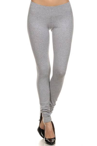 Basic Elastic Waistband Leggings-Wholesale 7Pcs Prepack